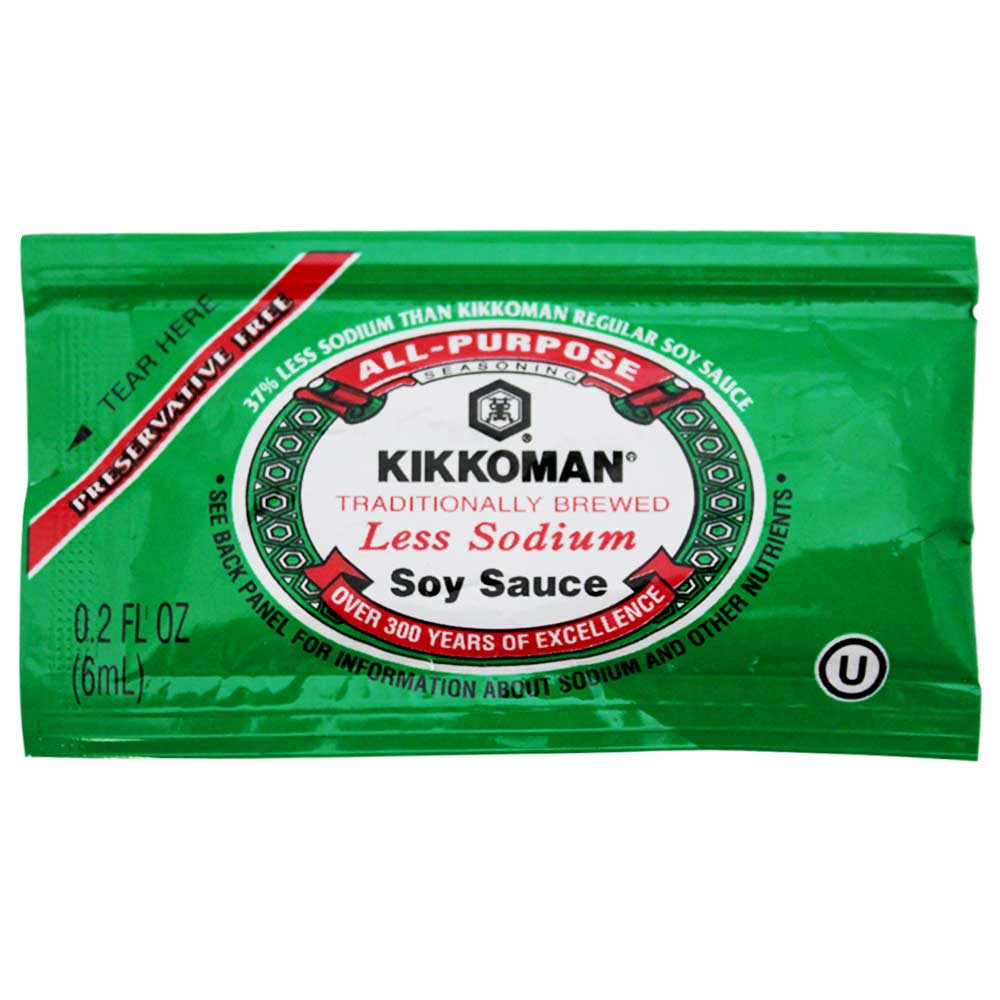 Salsa de Soya Kikkoman Baja en Sodio Sachet 6 ml x 200 un.